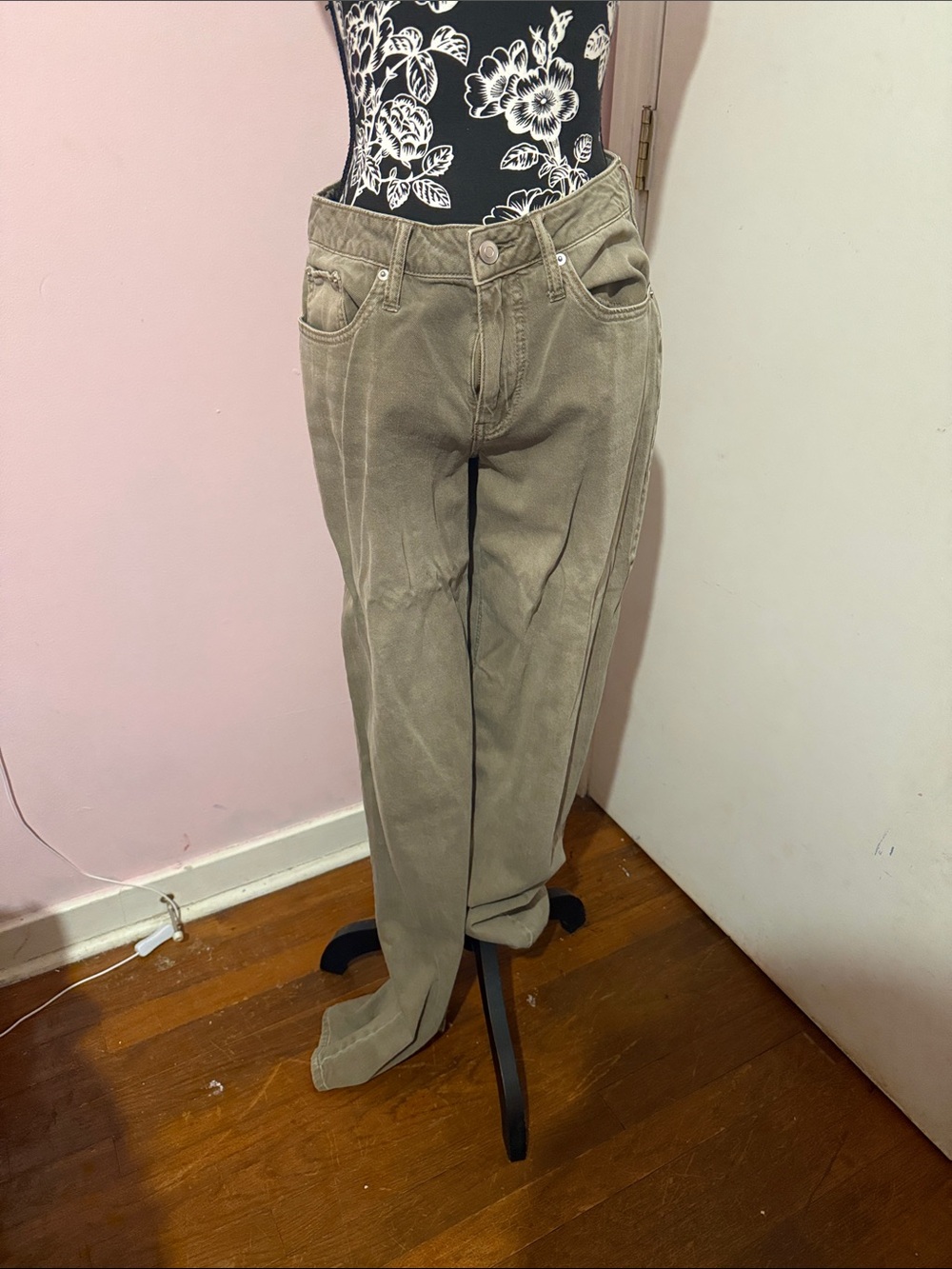 Altar'd State Wide Leg Jeans in Taupe